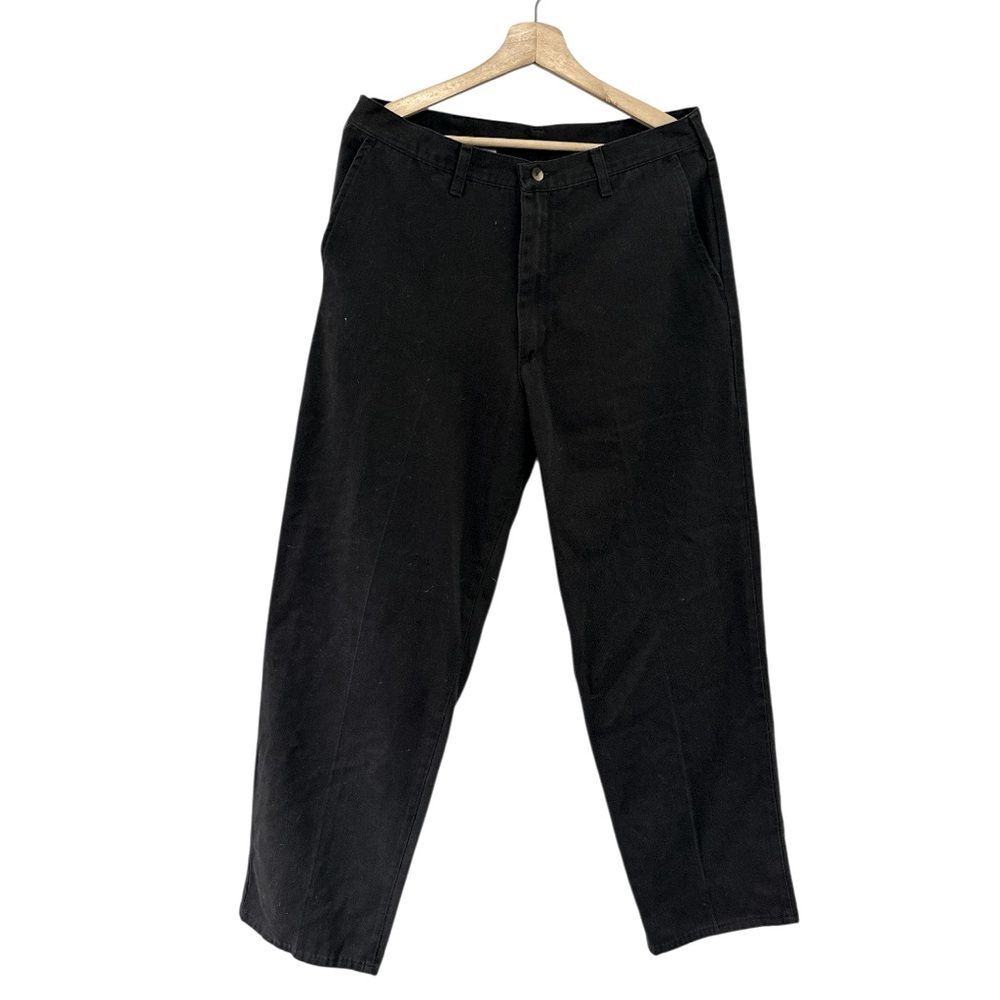 Legendary Gold Black Pants 34x32 Flat Front Relaxed Fit mens Khakis Casual comfy